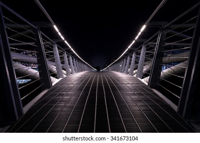 Small pedestrian bridge at night in False Creek, Vancouver. - Powered by Shutterstock