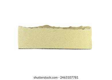 small piece of brown paper cut edge element isolated on white background.Clipping path.