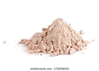 Small pile of brown substance looking like heroin isolated on white background
