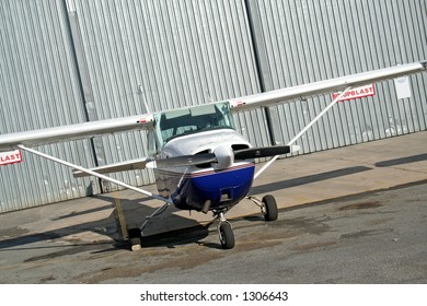 Small Plane Outside Hanger