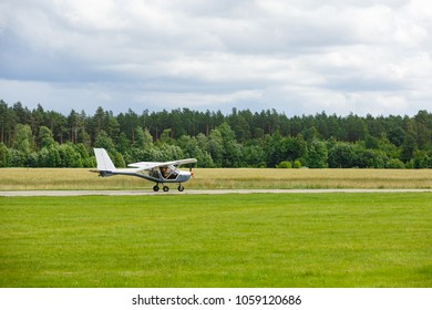 small plane taking off