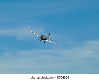 Small Plane Taking Off With Blue Sky