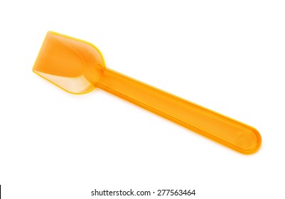 Small Plastic Ice Cream Spoon Isolated On White