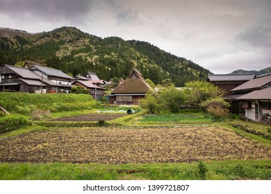 Small plot of land ready to be planted in rural Japanese farming village