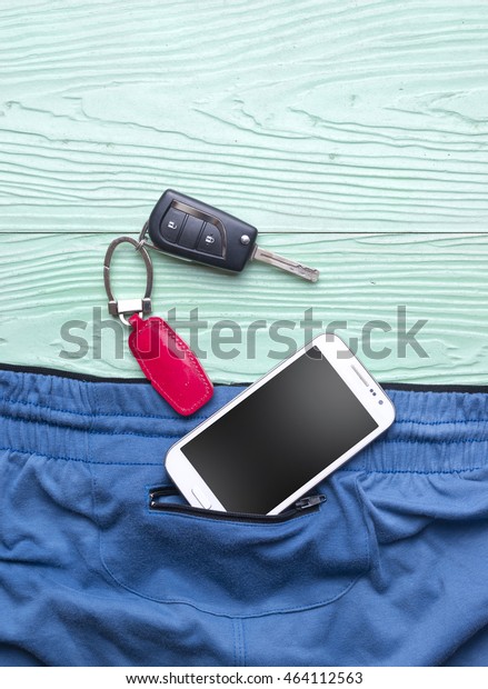 small pockets in sport shorts with car key\
mobile and credit card. Small pocket with many item for your\
days.Easy life style\
concept.