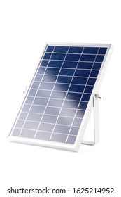 Small portable Solar Cell Panel pad Power Module for Mini Charging System or LED Spotlight on white background.