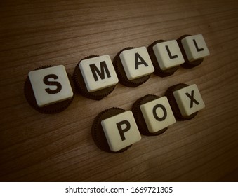 Small Pox, Word Cube With Background.