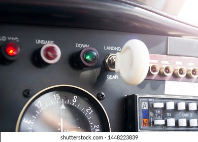 Small Private Airplane Landing Gear Lever Featuring Aviation Safety Procedures And Accident Avoidance 