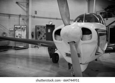 Small Prop Plane In Hanger