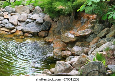 Small pure water fall source brightly