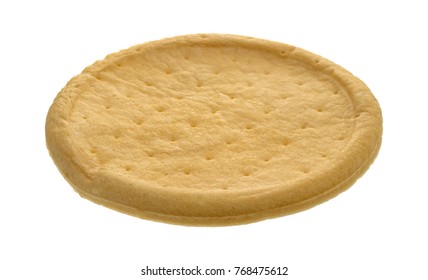 A Small Ready Made Deep Dish Pizza Crust Isolated On A White Background.