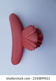 Small Red Hair Clip Made Of Plastic