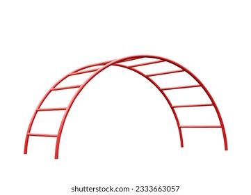 Small red jungle gym isolated on white. Modern playground equipment - Powered by Shutterstock