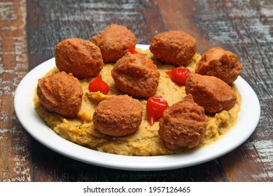 Vatapá With Small Acarajés And Red Pepper, Food From Bahia