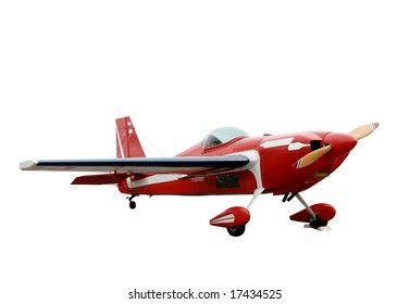 Small Red Propeller Plane Isolated