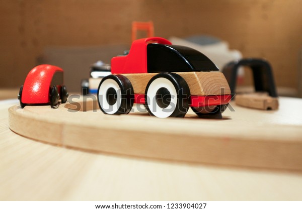 Small\
Red wooden toy car                             \
