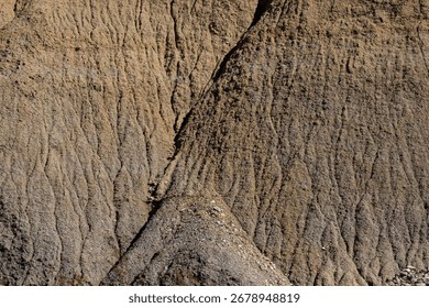 Small rills create a pattern on a hillside in Big Bend National Park, Texas.