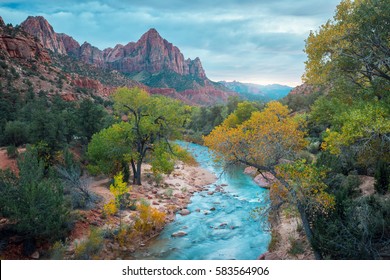 Small River In The Zion National Park, USA