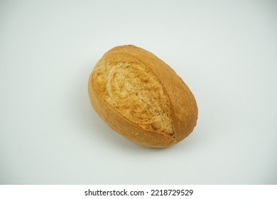 Small Round Wheat Bun Covered With Sesame Seeds, Close Up