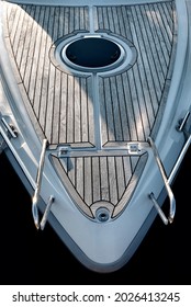 Small Sailboat Bow. Birds' Eye View.