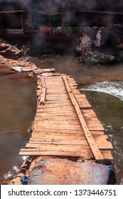 Small Scaffolding On The Ouzoud Waterfalls In Morocco.