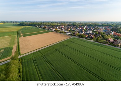 Small settlement with houses in rural areas, Germany
