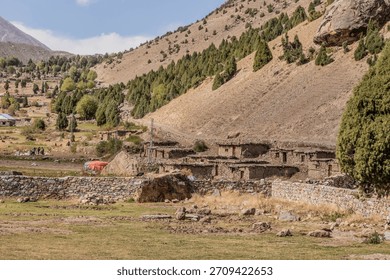 Small settlement in Rupal valley, Gilgit-Baltistan region in Pakistan