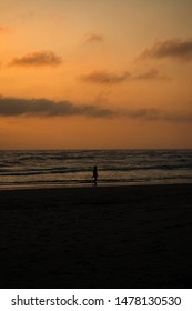 A small shadow during the sunset. 