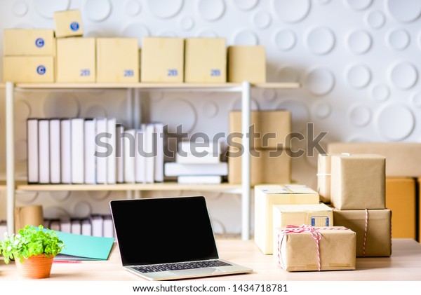 Small Shipping Office Home Office Laptop Stock Photo Edit Now