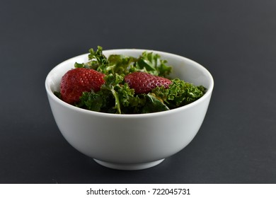 Small Or Side Dish Strawberry Kale Salad With Lemon Citrus Dressing