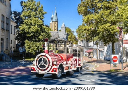 Small sightseeing train in Goslar Germany on a sunny Day