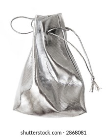 Small Silver Bag. Isolated On White.