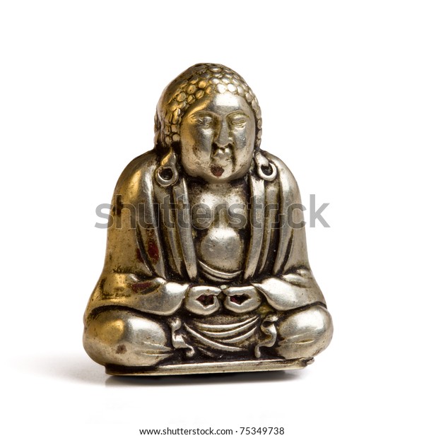 Amulett in SILBER Miniatur Buddha-Statue ALTE tibet 