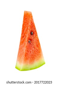 Small Slice Of Watermelon Isolated On White Background.