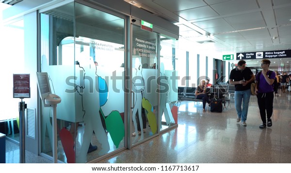 Small Smoking Room Airport Rome Italy Stock Photo Edit Now