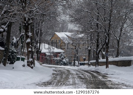 Similar – Snowy road Subdued colour