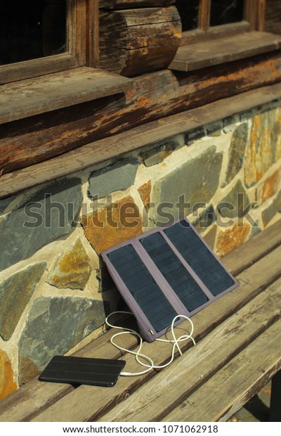 Small Solar Panel Charging Tablet Sun Stock Photo Edit Now