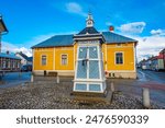 Small square in front of the Rauma Art musem in Rauma, Finland.