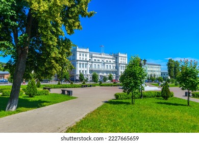 A small square on the Red Square of the city of Sarapul. City administration building. Udmurtia - Shutterstock ID 2227665659