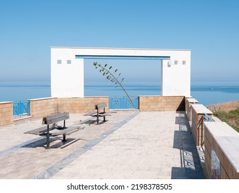 Small Square Overlooking The Sea, In Balestrate, Province Of Palermo