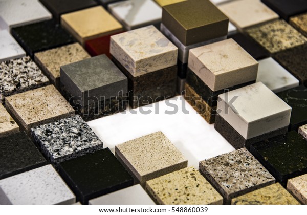 Small Square Samples Granite Marble Kitchen Royalty Free Stock Image