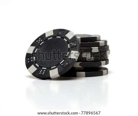 Small stack of black poker chips.