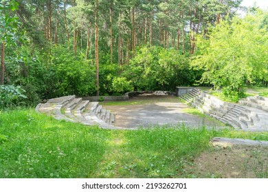 Small Stone Amphitheater In The City Park Stone Tents, Yekaterinburg, Russia.