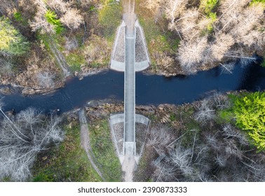 Small stone bridge over the river from above - Powered by Shutterstock