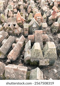 A small stone city, Königsberg in miniature. Tiny Town of Kenigsberg with colored roofs, European style, Andersen's fairy tales. What to see in Svetlogorsk, Kaliningrad. Baltic attraction for children