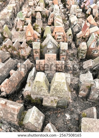 A small stone city, Königsberg in miniature. Tiny Town of Kenigsberg with colored roofs, European style, Andersen's fairy tales. What to see in Svetlogorsk, Kaliningrad. Baltic attraction for children