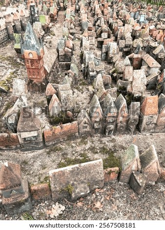 A small stone city, Königsberg in miniature. Tiny Town of Kenigsberg with colored roofs, European style, Andersen's fairy tales. What to see in Svetlogorsk, Kaliningrad. Baltic attraction for children