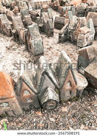 A small stone city, Königsberg in miniature. Tiny Town of Kenigsberg with colored roofs, European style, Andersen's fairy tales. What to see in Svetlogorsk, Kaliningrad. Baltic attraction for children