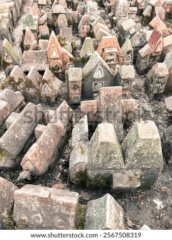 A small stone city, Königsberg in miniature. Tiny Town of Kenigsberg with colored roofs, European style, Andersen's fairy tales. What to see in Svetlogorsk, Kaliningrad. Baltic attraction for children
