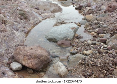 Small Stony Water Pond Created From Natural Seasonal Ephemeral Stream In Khewra, Pakistan